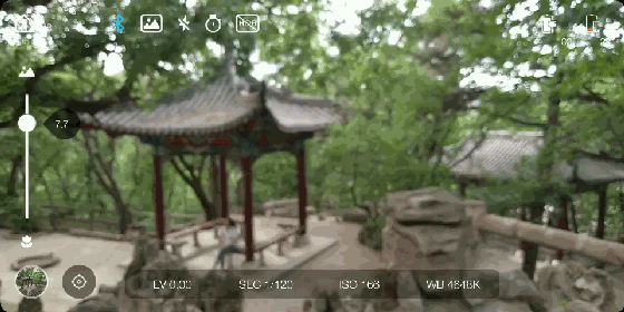 通过手机录屏,笔者再给大家展示一下smooth4稳定器调节画面的虚实,在